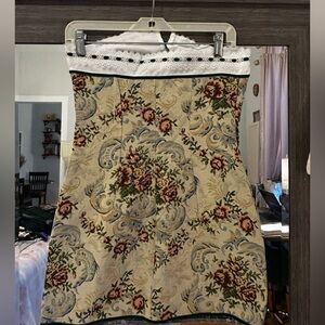 Mini canvas strapless fitted dress